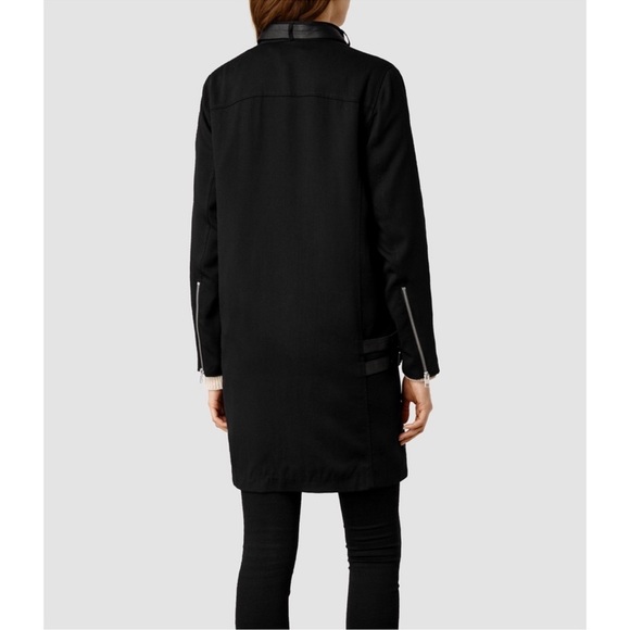AllSaints Wren Biker Coat Jacket - Picture 3 of 5
